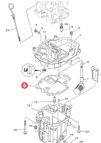 Прокладка масляного поддона Yamaha F6-9.9 (PREMARINE2)