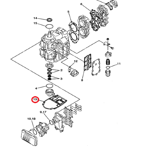 Прокладка под блок Yamaha 40X (Omax)