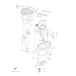 Прокладка корпуса глушителя Yamaha F30-F50 6BG-41134 62Y-41134 (Yamaha) (RAC)
