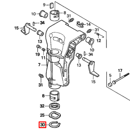 Внешнее стопорное кольцо подвески Honda BF20-225 (Honda)