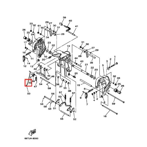 Штифт подвески Yamaha 25-30, 40X (91690-30016)
