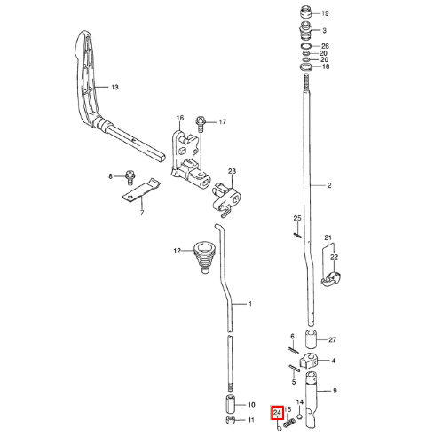 Стопор пружины тяги вкл. скорости Suzuki DF40-70 DT25-115 (Япония)