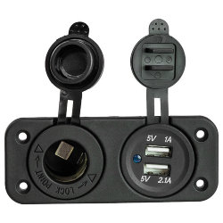 Панель с USB-разъемом 5в 2.1А и прикуривателем
