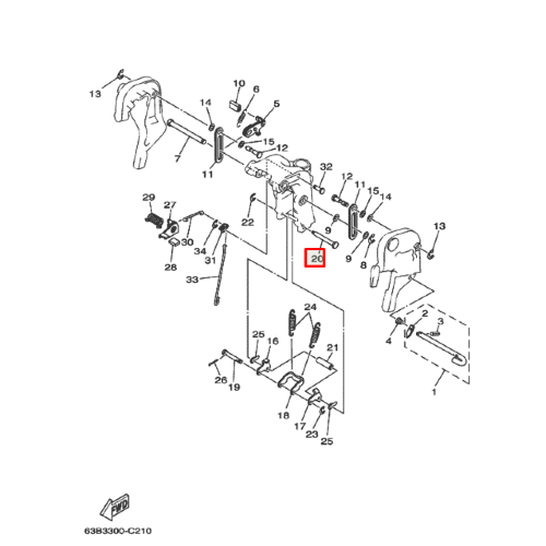 Штифт упорный подвески Yamaha 20-50, F25 (Yamaha)