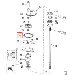 Прокладка под корпус помпы охлаждения Mercury 30-60, F25-60 (Kacawa)