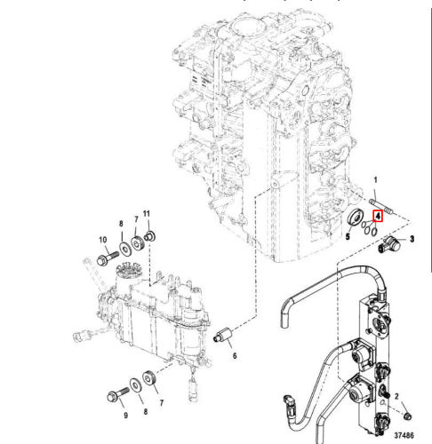 Комплект уплотнительных колец Mercury 75-125 (Quicksilver)