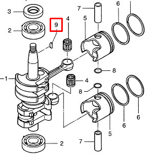 Шпонка маховика Tohatsu 6-9.8, MFS6 (PREMARINE)