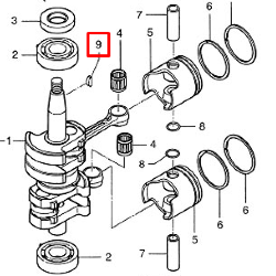 Шпонка маховика Tohatsu 6-9.8, MFS6 (PREMARINE)
