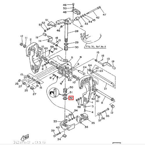 Шайба упорная поворотного кронштейна Yamaha 40-90 (Yamaha)