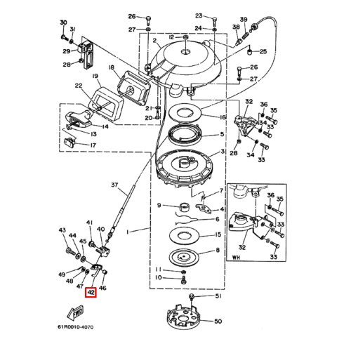 Тяга стартера Yamaha 20-30 (656-15749-00) Япония