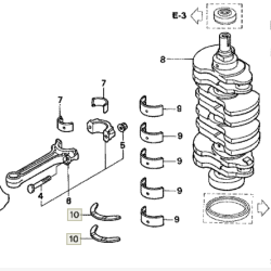 Полукольца коленвала HONDA BF75-90