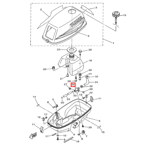 Топливный кран YAMAHA 3; SEAPRO T3 (PREMARINE)