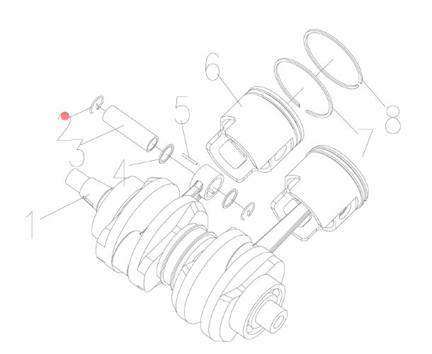 Стопор поршневого пальца YAMAHA 40-90 HIDEA PARSUN GLADIATOR( 40F-01.06.04.03; 688-11634-10) (PREMAR