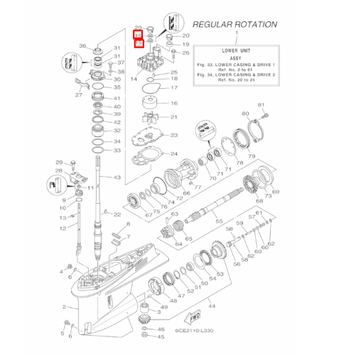 Сальник (уплотнение помпы) Yamaha 200-250;F225-300 (22.4x29x5) (Omax)