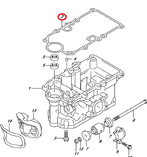 Прокладка под масляный картер Suzuki DF25-30(A) (Suzuki)