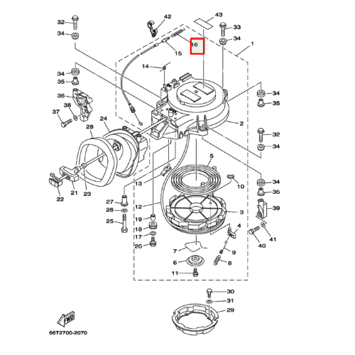 Пружина ограничителя Yamaha 40X