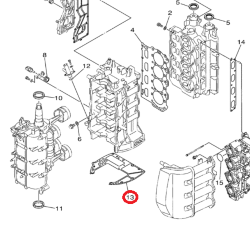 Прокладка под блок Yamaha F80-100 (68V-11351-00) (PREMARINE)