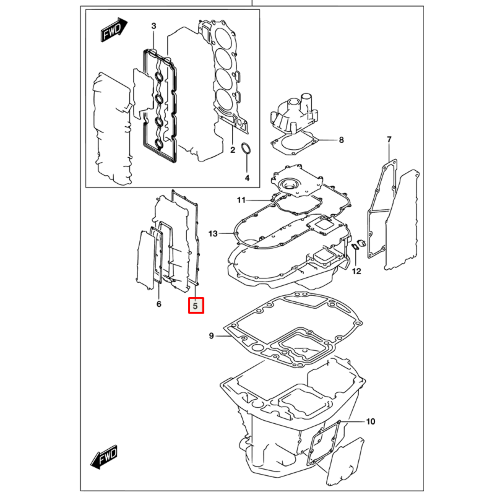 Прокладка крышки балансировочного устройства Suzuki DF150-175, DF150-200(A) (Suzuki)