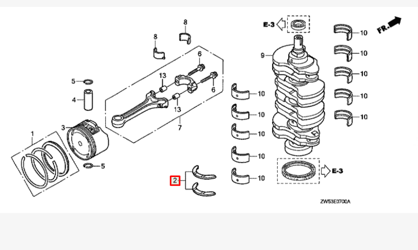 Полукольца на коленвал Honda BF115-130 (Honda)