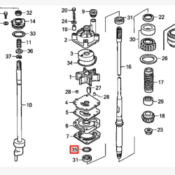 Кольцо уплотнительное помпы Honda BF90-150 (91359-MB0-000) (Honda)