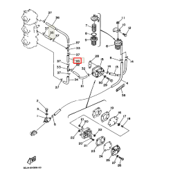 Трубка блока цилиндров Yamaha 60-70 (445 мм) (Yamaha)