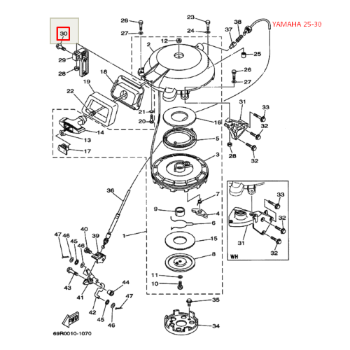Болт Yamaha M6x35 (YUELANG)