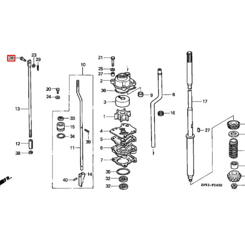 Штифт фиксатор тяги вкл.скорости, 5X17 Honda BF9,9-50 (90754-921-010)