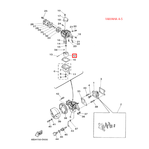 Поплавок карбюратора Yamaha 4-5, 8D, 9.9-15D (PREMARINE)