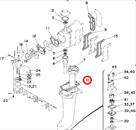 Прокладка под блок Yamaha 6-8 (Sinera)