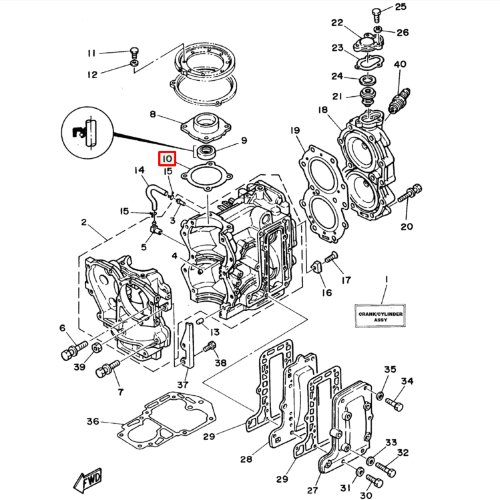 Прокладка корпуса сальника Yamaha 20-25 (А0 (Yamaha) (RAC)