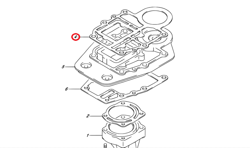 Прокладка под блок Suzuki DT9.9-15 (PREMARINE)