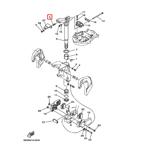 Шпилька верхнего демпфера Yamaha 20-90, F8-60 (Yuelang)
