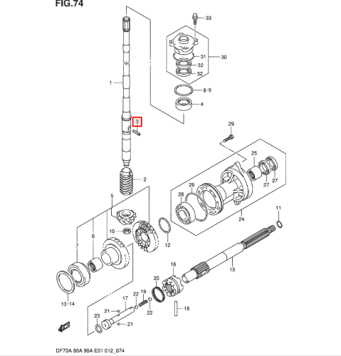 Штифт (5х14) Suzuki DF70-90A (Япония)