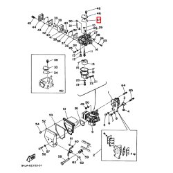 Прокладка карбюратора Yamaha 6-8; 9,9-15(6E7)