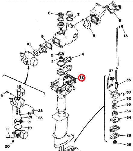 Прокладка под блок Yamaha 3 (6L5-45113-A1; 6GE-G5113-00) (PREMARINE)