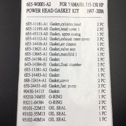 Ремкомплект мотоголовки Yamaha 115-140 (Sinera)