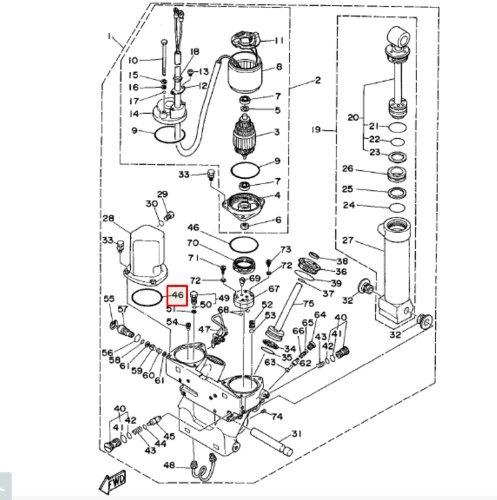 Кольцо уплотнительное гидроподъемника Yamaha 40-225 (Япония)