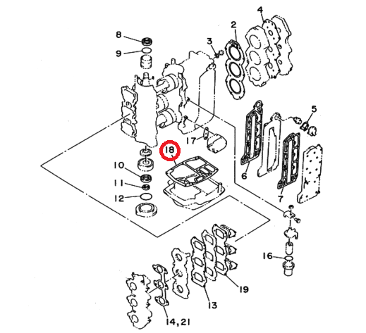 Прокладка блок Yamaha 50-70 (Osaka)