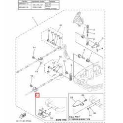 Зажим троса газа д/у Yamaha 25-30 (PREMARINE)