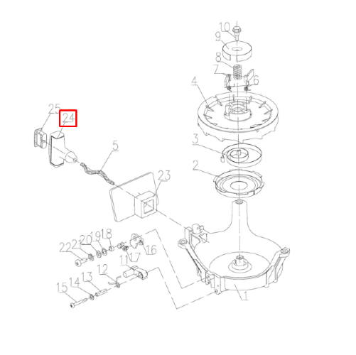 Ручка ручного стартера Yamaha 4-8 (PNFM40E-07021) (YUELANG)