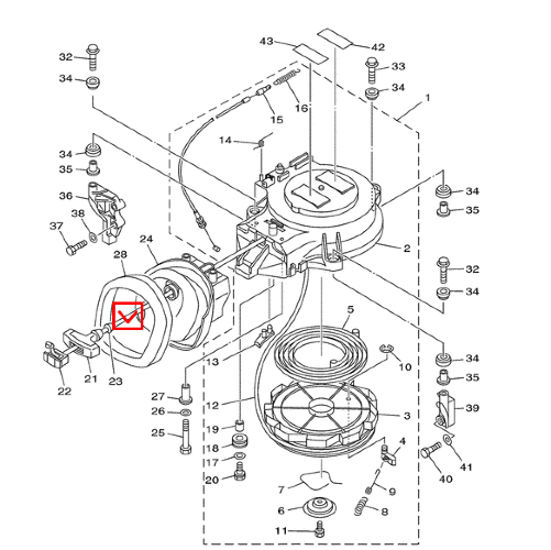 Шнур стартера Yamaha 9.9-40(1.8m); (YUELANG)