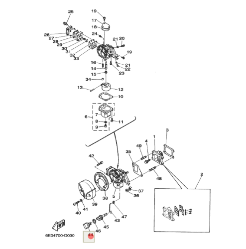 Рычаг заслонки обогащения YAMAHA 4-5 HIDEA 3F (PREMARINE)