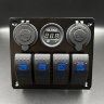 Панель управления (4 тумблера вкл/выкл, прикуриватель, 2 USB)(PREMARINE)