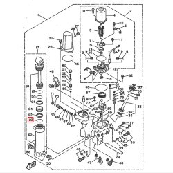 Кольцо уплотнительное гидроподъемника Yamaha 40-250; F95-350 (688-43862-00;6E5-43862-00)