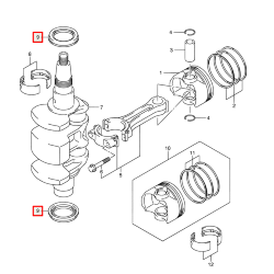 Сальник коленвала Suzuki DF9,9-30A (32x44x6.5) (Suzuki)