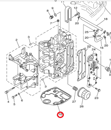 Прокладка под двигатель Yamaha F30-60 (OSAKA)