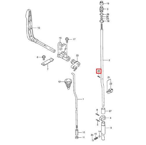 Стопор тяги реверса  2.5X12 Suzuki DF4-70
