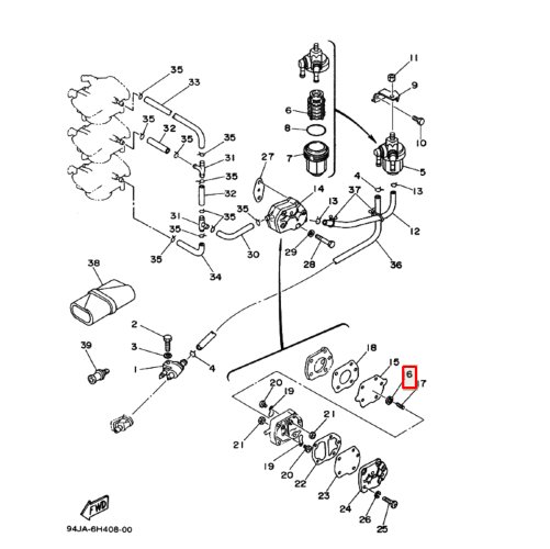 Упорная шайба пружины бензонасоса Yamaha  648244240000