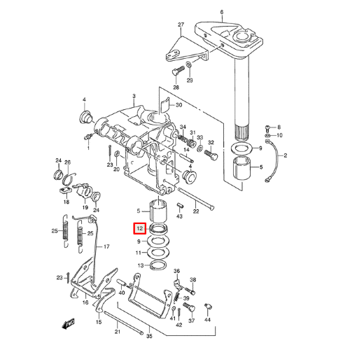 Сальник поворотной рамы Suzuki DT40 DF40-350A (39х51х5) (Suzuki)