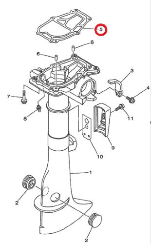 Прокладка под блок Yamaha F2-2.5 (PREMARINE)